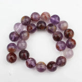 Natural Purple Ghost Quartz Stone Round Beads 7.5'' Strand