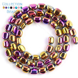 Colorful Hematite Oval Matte Beads 5-8mm 15''