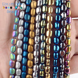 Colorful Hematite Oval Matte Beads 5-8mm 15''