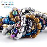 Colorful Hematite Oval Matte Beads 5-8mm 15''