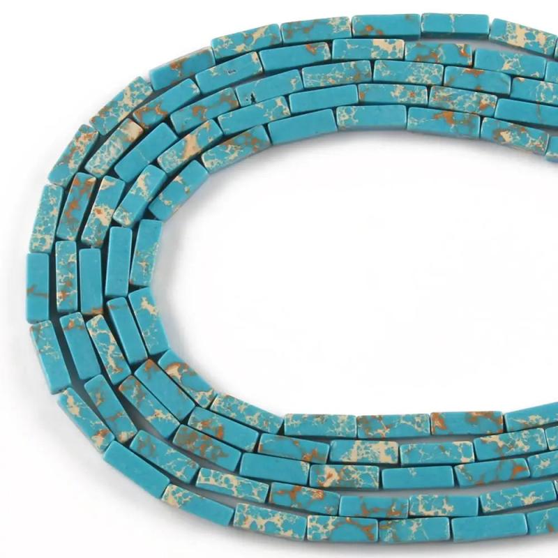Natural Stones Tube Beads for DIY Wrap Bracelet Making 15''