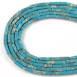 Natural Stones Tube Beads for DIY Wrap Bracelet Making 15''