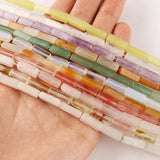 Natural Stones Tube Beads for DIY Wrap Bracelet Making 15''
