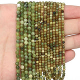 Faceted Flower Jade Small Round Beads Strand 3mm 4mm