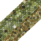 Faceted Flower Jade Small Round Beads Strand 3mm 4mm