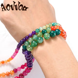 7 Chakras Agates Stone Beads for Jewelry Making 6 8 10mm