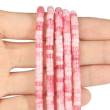 4x2mm Pink Chalcedony Jades Beads 15''