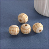 20Pcs 16mm/20mm Round Bohemian Wooden Beads DIY Kids Toys Bracelet Accessories
