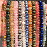 Natural Stone Rondelle Beads Matte Jaspers Amethyst Spacer Bracelets