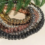 Natural Stone Rondelle Beads Matte Jaspers Amethyst Spacer Bracelets