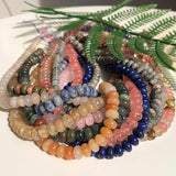 Natural Stone Rondelle Beads Matte Jaspers Amethyst Spacer Bracelets