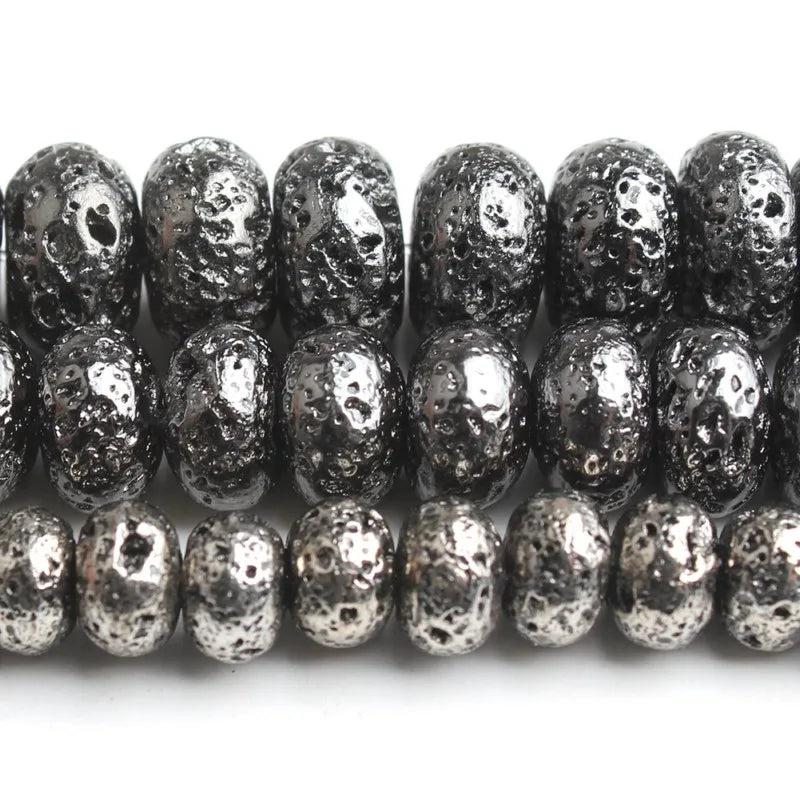 6/8/10 mm Hematite Stone Beads Spacer for Jewelry Making 15'' Strand