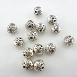 40pcs Tibetan Silver Round Spherical Charm Spacer Bead 7x7mm Findings