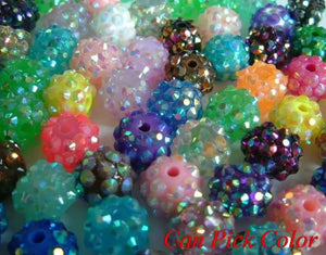 10mm*12mm Ball Pave Resin Crystal Beads Basketball Wives DIY Finding Jewel