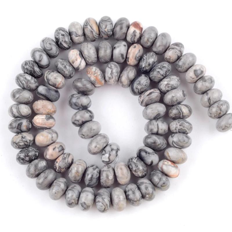 Natural Stone Map Jaspers Rondelle Beads 4/6/8mm