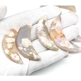 Blossom Agate Healing Crystal Stone Pendant Necklace DIY Bead Stone