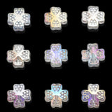 30pcs 12mm Four-leaf Glass Beads & Crystal Cross Pendant Set for DIY Earrings