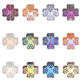 30pcs 12mm Four-leaf Glass Beads & Crystal Cross Pendant Set for DIY Earrings