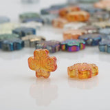 30pcs 12mm Four-leaf Glass Beads & Crystal Cross Pendant Set for DIY Earrings
