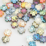 30pcs 12mm Four-leaf Glass Beads & Crystal Cross Pendant Set for DIY Earrings