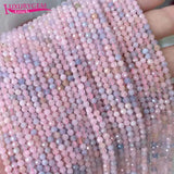 2/3mm Natural Morganite Stone Faceted Round Shape Loose Beads