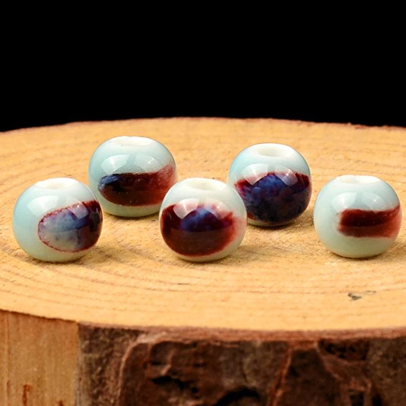 6mm Chinese Ceramic Beads 13 Patterns DIY Jewelry Bracelet Necklace