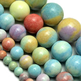 Yellow Red Colorful Jaspers Round Beads Loose Stone DIY Jewelry 4/6/8/10/12mm