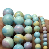 Yellow Red Colorful Jaspers Round Beads Loose Stone DIY Jewelry 4/6/8/10/12mm
