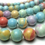 Yellow Red Colorful Jaspers Round Beads Loose Stone DIY Jewelry 4/6/8/10/12mm