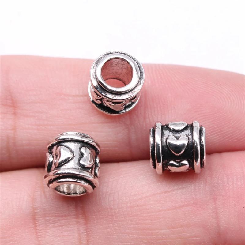 20pcs 9x9x9mm Big Hole Spacer Beads For DIY Jewelry Making Antique Silver