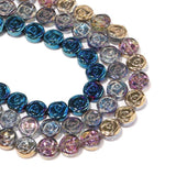 55pcs Electroplating Rose Bracelet Beads 10mm Dark Color for Jewelry Making