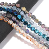 55pcs Electroplating Rose Bracelet Beads 10mm Dark Color for Jewelry Making