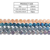 55pcs Electroplating Rose Bracelet Beads 10mm Dark Color for Jewelry Making
