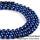 Lapis Lazuli Round Loose Beads 4-16mm for DIY Jewelry Making