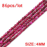 Rose Red Tiger's Eye Natural Stone Round Spacers Beads