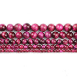 Rose Red Tiger's Eye Natural Stone Round Spacers Beads