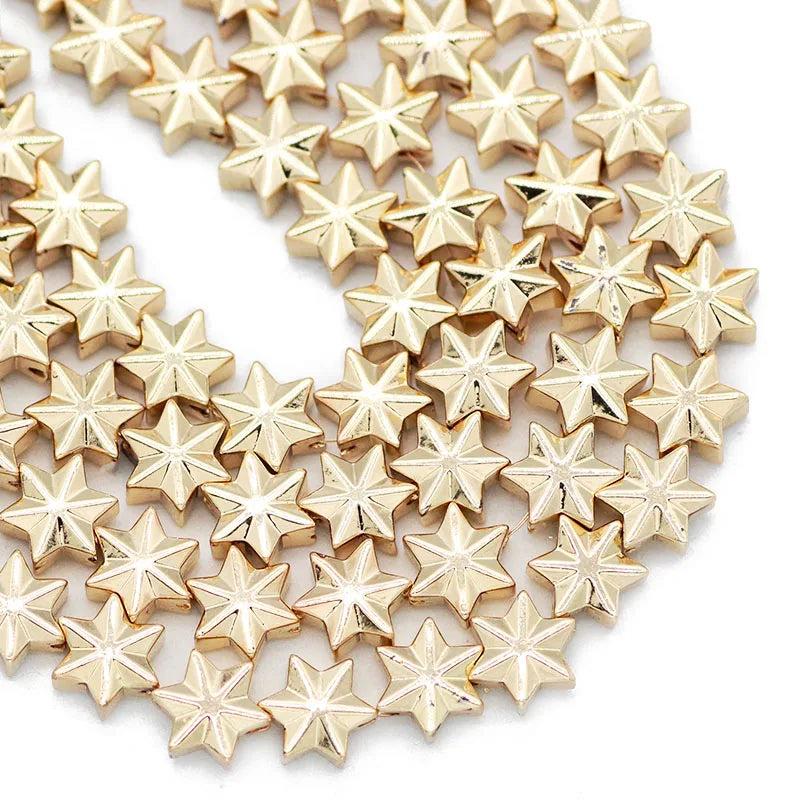 55pcs 7MM Hematite Hexagram Spacer Beads for Jewelry Making