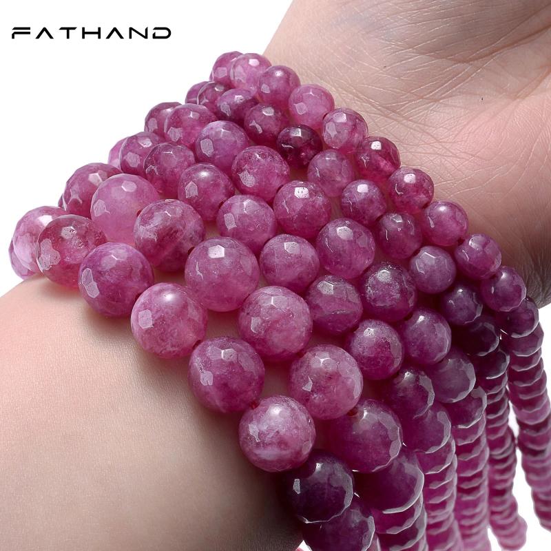 Pink Jaspers Chalcedony Beads Round Faceted Bulk Beads 6-10mm