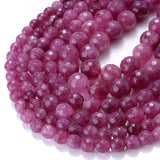 Pink Jaspers Chalcedony Beads Round Faceted Bulk Beads 6-10mm