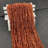 Natural Stone Orange Garnet Faceted Beads 2mm 3mm 4mm