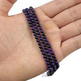 Purple Tiger's Eye 4-12MM Round Charms Beads for Jewelry Making DIY