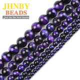 Purple Tiger's Eye 4-12MM Round Charms Beads for Jewelry Making DIY