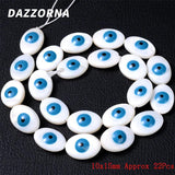 10mm Evil Eye Charms Oval Shell Spacer Bead for Jewelry Making