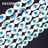 10mm Evil Eye Charms Oval Shell Spacer Bead for Jewelry Making