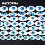 10mm Evil Eye Charms Oval Shell Spacer Bead for Jewelry Making