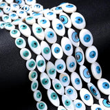10mm Evil Eye Charms Oval Shell Spacer Bead for Jewelry Making