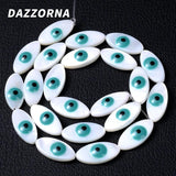 10mm Evil Eye Charms Oval Shell Spacer Bead for Jewelry Making