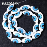 10mm Evil Eye Charms Oval Shell Spacer Bead for Jewelry Making