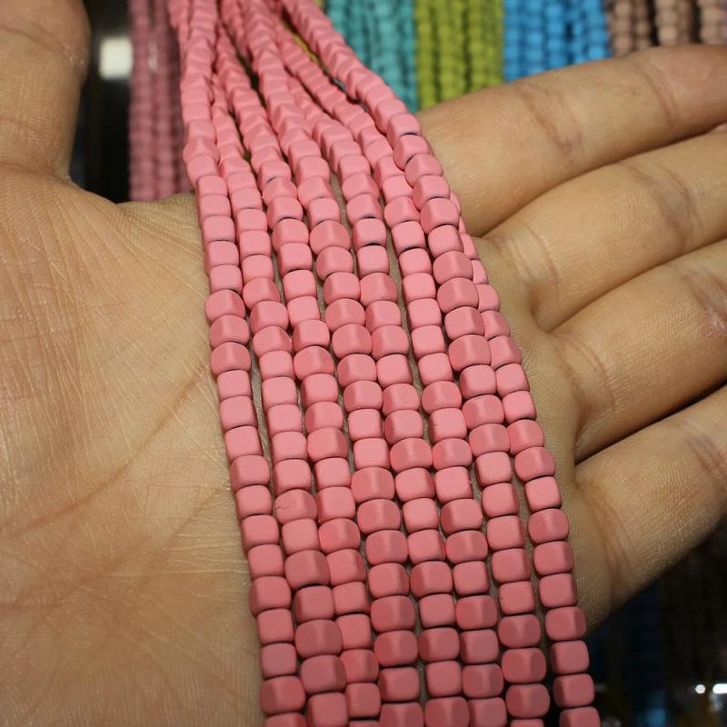 4mm Hematite Loose Beads Matte Cube Jewelry Making DIY Necklace Bracelet 15''