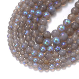 Grey Moonstone Opal Beads Round Loose Spaced Beads for Jewelry DIY 6-10mm